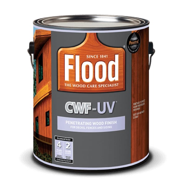 Flood CWF-UV Transparent Smooth Honey Gold Water-Based Acrylic/Oil Penetrating Wood Finish 1 gal FLD527-01 - main